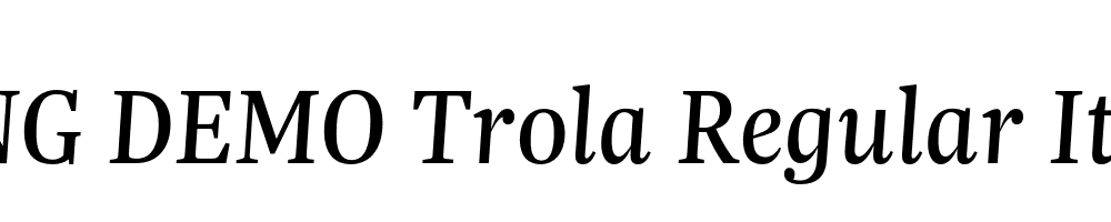  DEMO Trola Regular Italic Regular