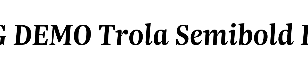  DEMO Trola Semibold Italic Regular