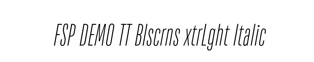 FSP DEMO TT Blscrns xtrLght Italic