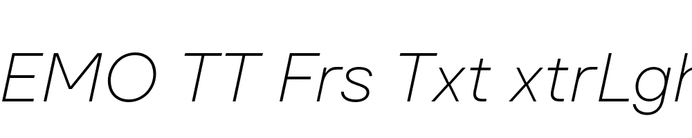 FSP DEMO TT Frs Txt xtrLght Italic