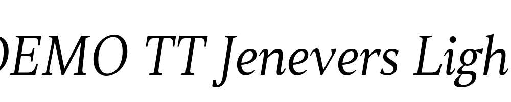 FSP DEMO TT Jenevers Light Italic