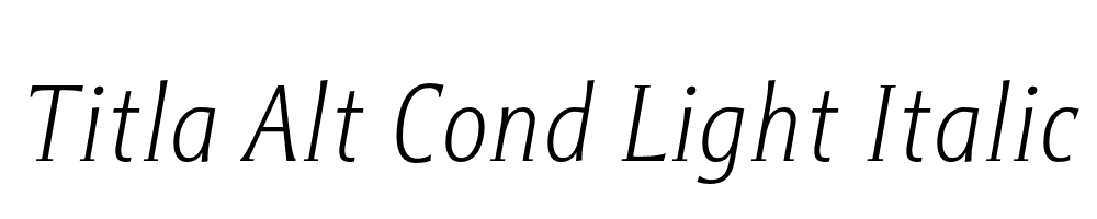  DEMO Titla Alt Cond Light Italic Regular