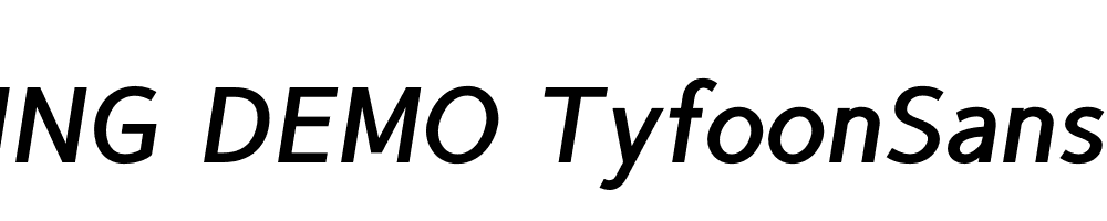  DEMO TyfoonSans Bold Italic