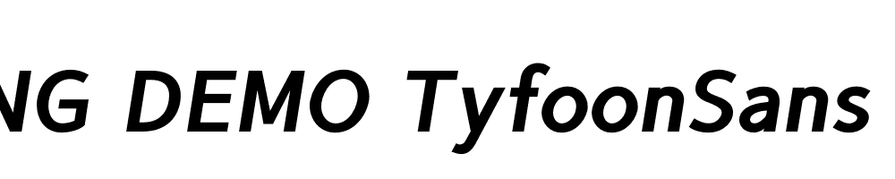  DEMO TyfoonSans XBold Italic