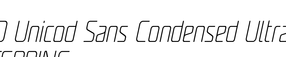  DEMO Unicod Sans Condensed UltraLight Italic