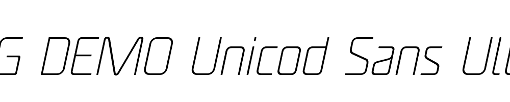  DEMO Unicod Sans UltraLight Italic