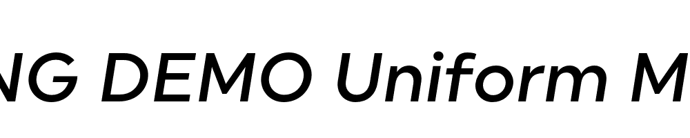  DEMO Uniform Medium Italic