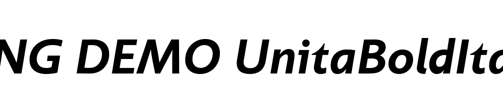  DEMO UnitaBoldItalic Regular