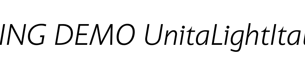  DEMO UnitaLightItalic Regular