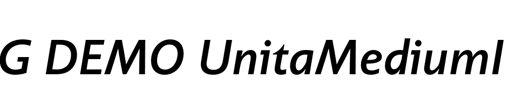  DEMO UnitaMediumItalic Regular