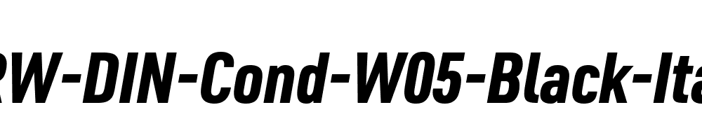 URW-DIN-Cond-W05-Black-Italic