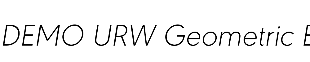  DEMO URW Geometric Extra Light Italic