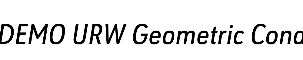  DEMO URW Geometric Cond Medium Italic