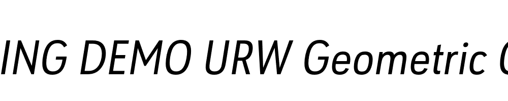  DEMO URW Geometric Cond Italic