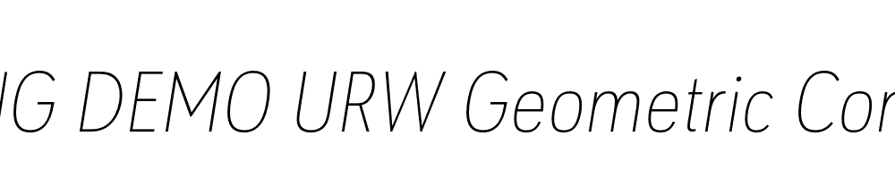  DEMO URW Geometric Cond Thin Italic