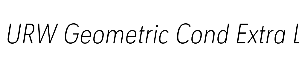  DEMO URW Geometric Cond Extra Light Italic