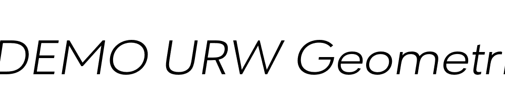  DEMO URW Geometric Ext Light Italic