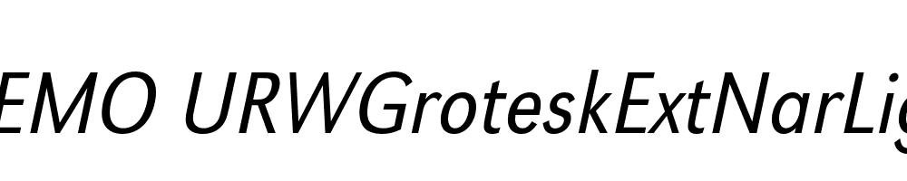 FSP DEMO URWGroteskExtNarLig Italic