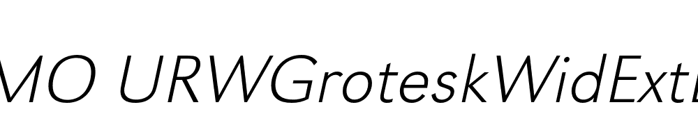 FSP DEMO URWGroteskWidExtLig Italic