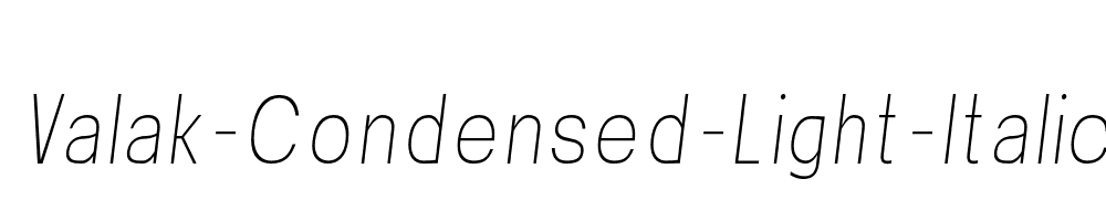 Valak-Condensed-Light-Italic