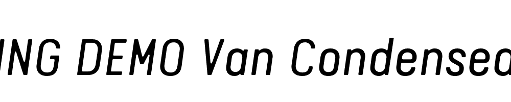  DEMO Van Condensed Pro Italic