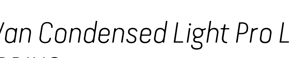  DEMO Van Condensed Light Pro Light Italic