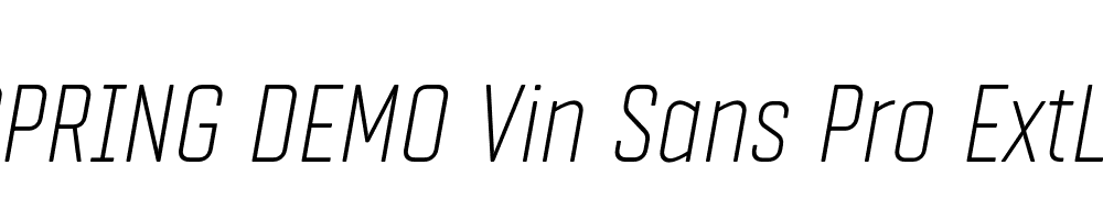  DEMO Vin Sans Pro ExtLt Italic