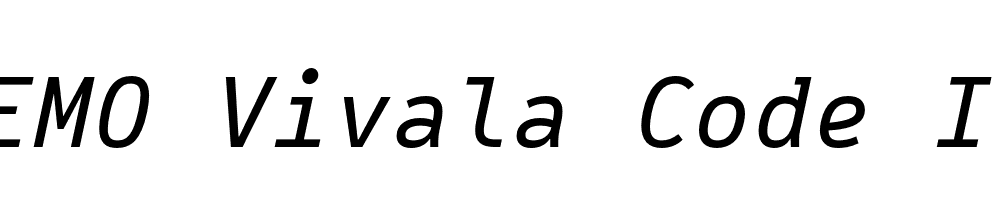  DEMO Vivala Code Italic Regular