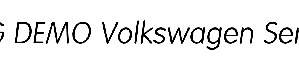  DEMO Volkswagen Serial Light Italic