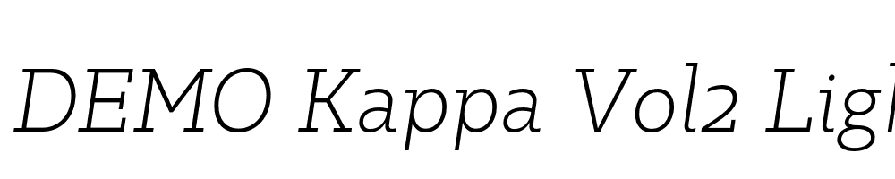  DEMO Kappa Vol2 LightItalic Regular