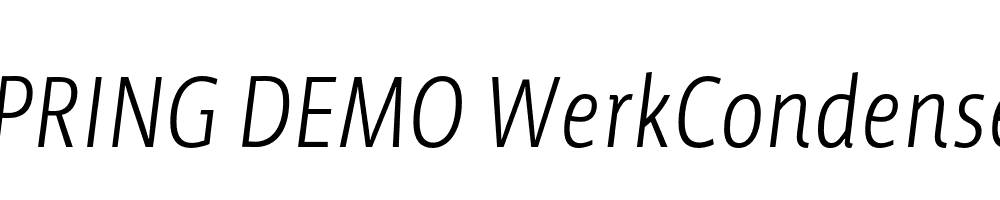  DEMO WerkCondensed Italic