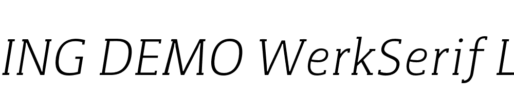  DEMO WerkSerif Light Italic