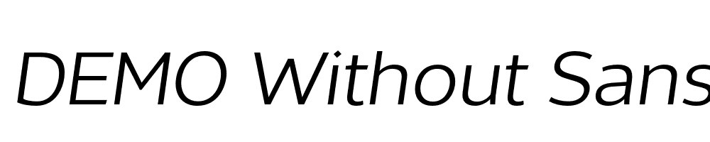  DEMO Without Sans Italic Regular