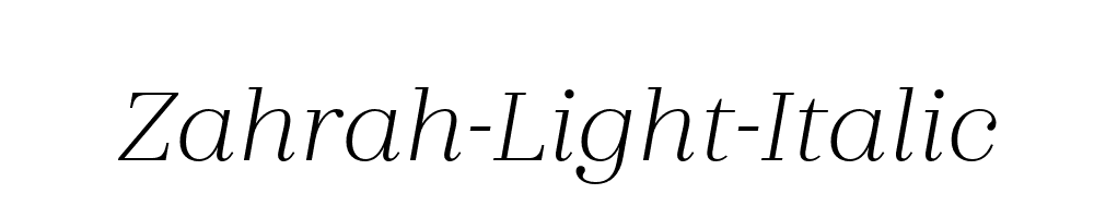 Zahrah-Light-Italic