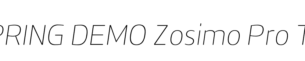  DEMO Zosimo Pro Thin Italic