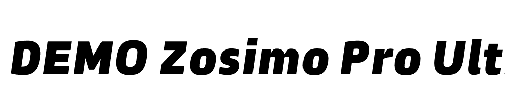  DEMO Zosimo Pro UltraBlack Italic