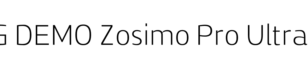  DEMO Zosimo Pro UltraLight Regular