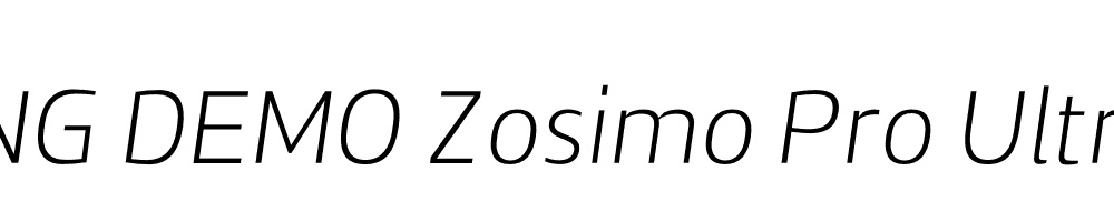  DEMO Zosimo Pro UltraLight Italic